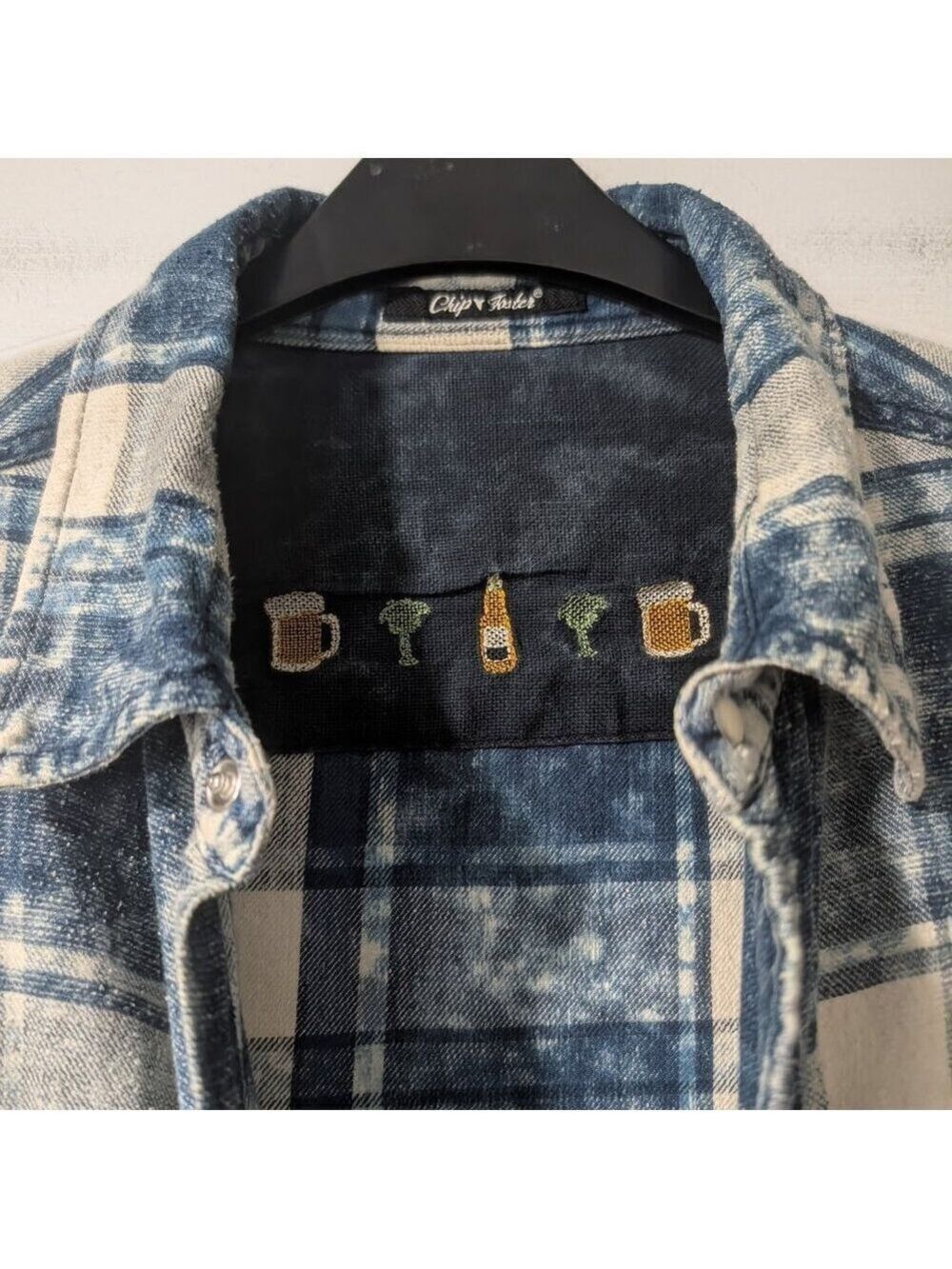 Chip Foster | Indigo Plaid Textured Button Down Shirt - Picture 4 of 14